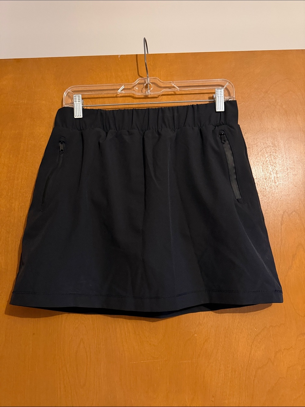 Women's Black Athletic Skort with Zip Pockets